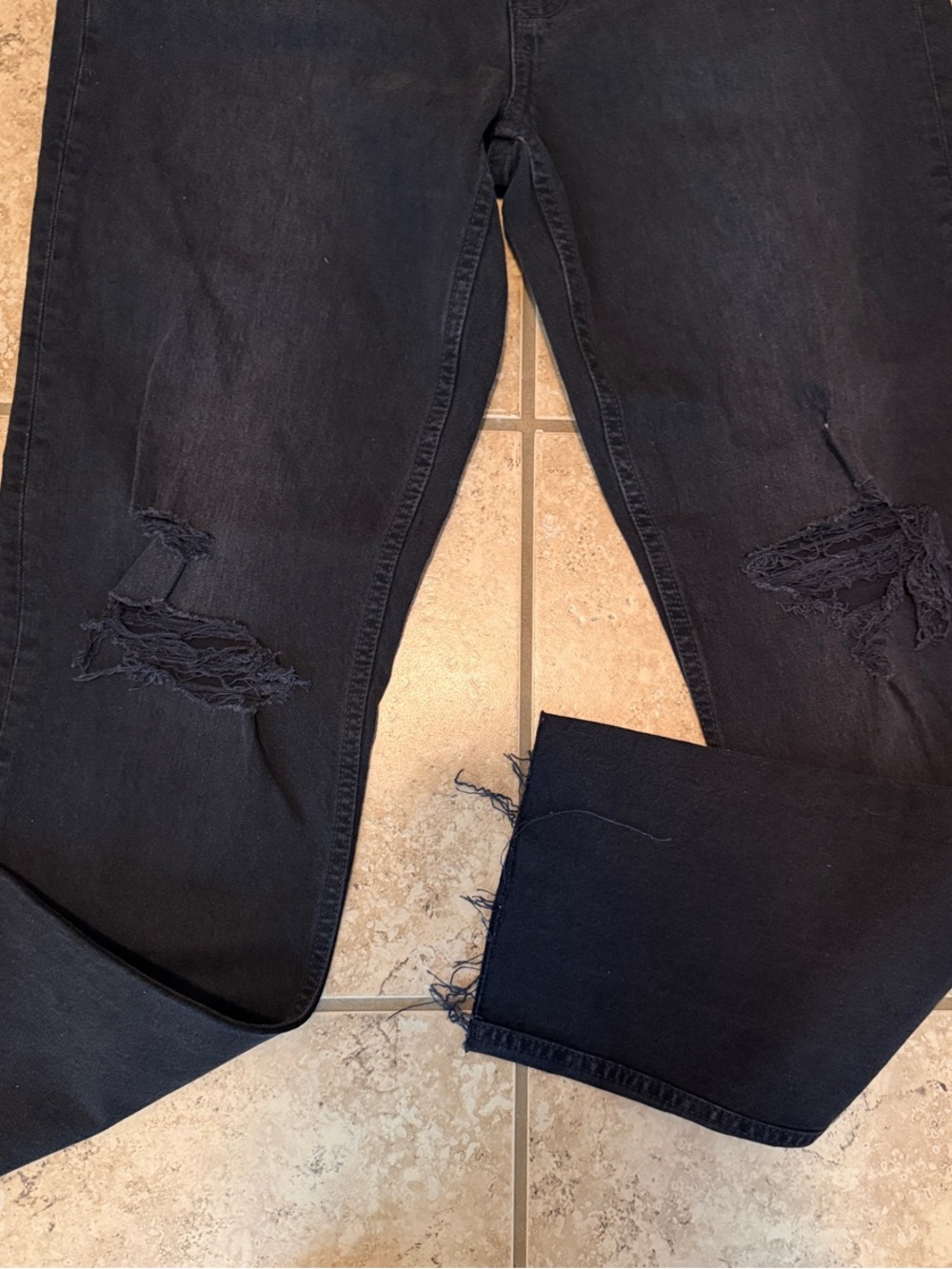 GAP Black CheekyStraight Leg Distressed Jeans size 30/10 Tall - Picture 4 of 12